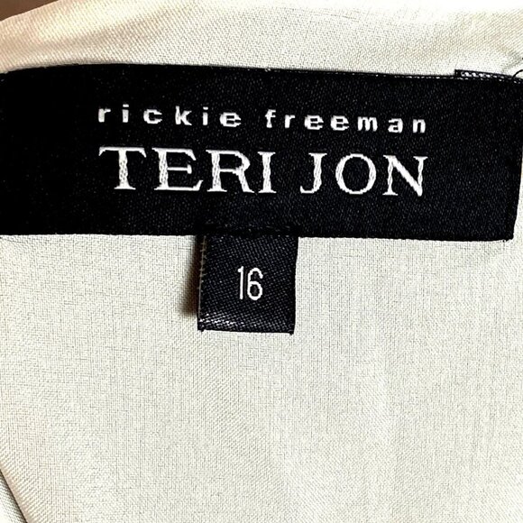 Teri Jon by Rickie Freeman Black Cream Wool Velvet Knee Length Sheath Dress 16 - Picture 7 of 8
